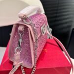 Valentino Vsling Mini Handbag With Sparkling Embroidery Pink 19Cm - Image 5