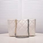 Chanel Quilted 19 East West Shopping Bag White 41Cm - Image 5