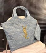 Saint Laurent Icare Maxi Shopping Bag Blue 40cm - Image 2