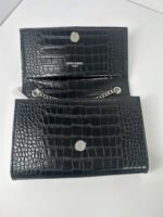 Saint Laurent Kate Medium Tassel In Crocodile Mirror Effect Black 24cm - Image 9
