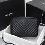 Saint Laurent Lou Camera Bag Matte Black Metal 23Cm - Image 4