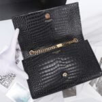 Saint Laurent Kate Medium Tassel In Crocodile Black 24cm - Image 4