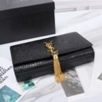 Saint Laurent Kate Medium Tassel In Crocodile Black 24cm - Image 5