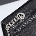 Saint Laurent Kate Medium Tassel In Crocodile Mirror Effect Black 24cm - Image 5