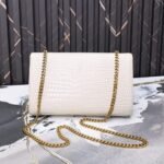 Saint Laurent Kate Medium Tassel In Crocodile White 24cm - Image 8