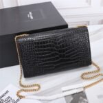 Saint Laurent Kate Medium Tassel In Crocodile Black 24cm - Image 7