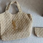 Saint Laurent Raffia Maxi Tote Bag Beige 40Cm - Image 3