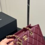 Chanel Small Shopping Bag Gold Tone Burgundy 31Cm AS4940 B17067 NY570 - Image 5