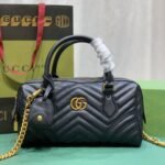 Gucci Marmont Small Top Handle Bag Black 27 cm 746319 AABZB 1000 - Image 2