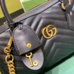 Gucci Marmont Small Top Handle Bag Black 27 cm 746319 AABZB 1000 - Image 4