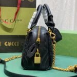 Gucci Marmont Small Top Handle Bag Black 27 cm 746319 AABZB 1000 - Image 5