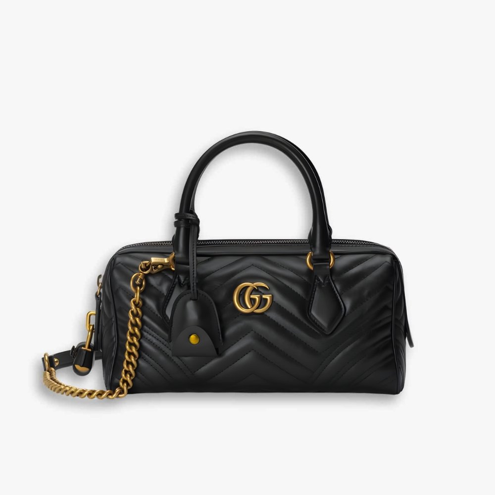 details-img-38 Gucci Marmont Small Top Handle Bag Black 27 cm 746319 AABZB 1000 - Image 1