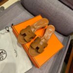 Hermes Oasis Sandals Brown Leather H222203Z 20370 - Image 2
