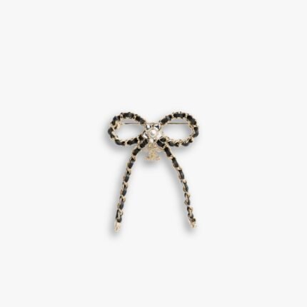 Chanel Brooch Metal Glass Pearls And Strass Gold ABG282 B21853 U3436