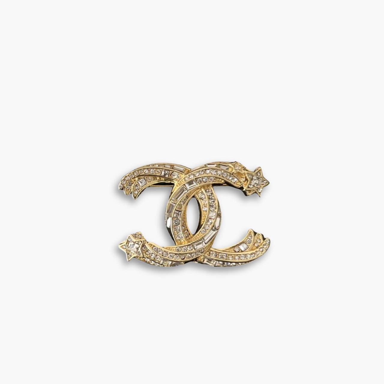 myelegous-1280-x-1280-px-16-3 Chanel CC Brooch Gold With Stones Attached And Two Stars - Image 1