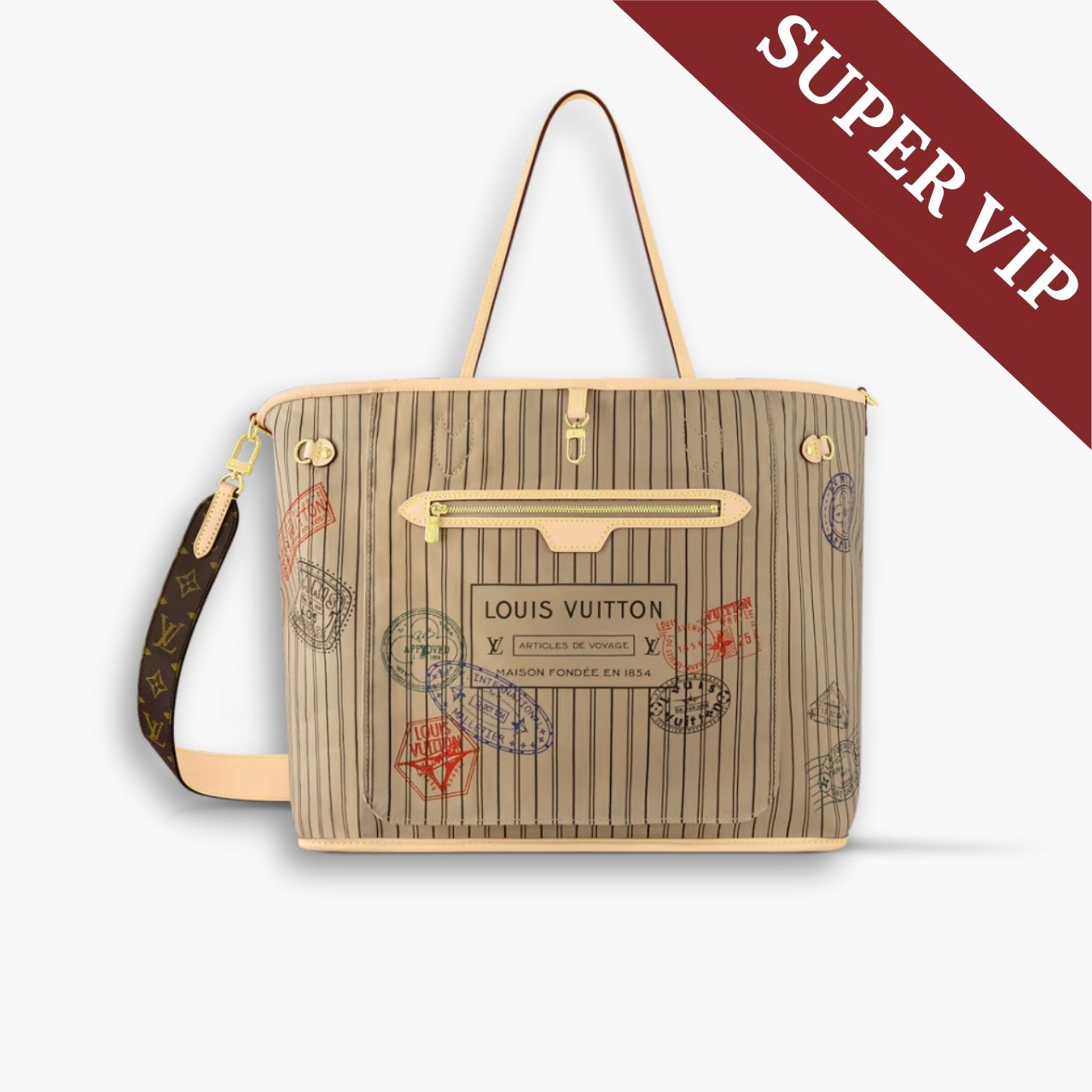 myelegous-1280-x-1280-px-27-2 Super Vip 1:1 – Louis Vuitton Neverfull Bandoulière Inside Out GM Bag Beige 39Cm M11948 - Image 1