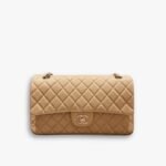 Chanel Classic Double Flap Bag Beige With Gold Hardware 25Cm